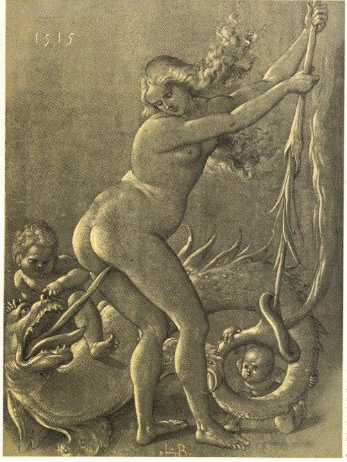 500x666, 98 Kb / женщина, дети, монстр, гравюра