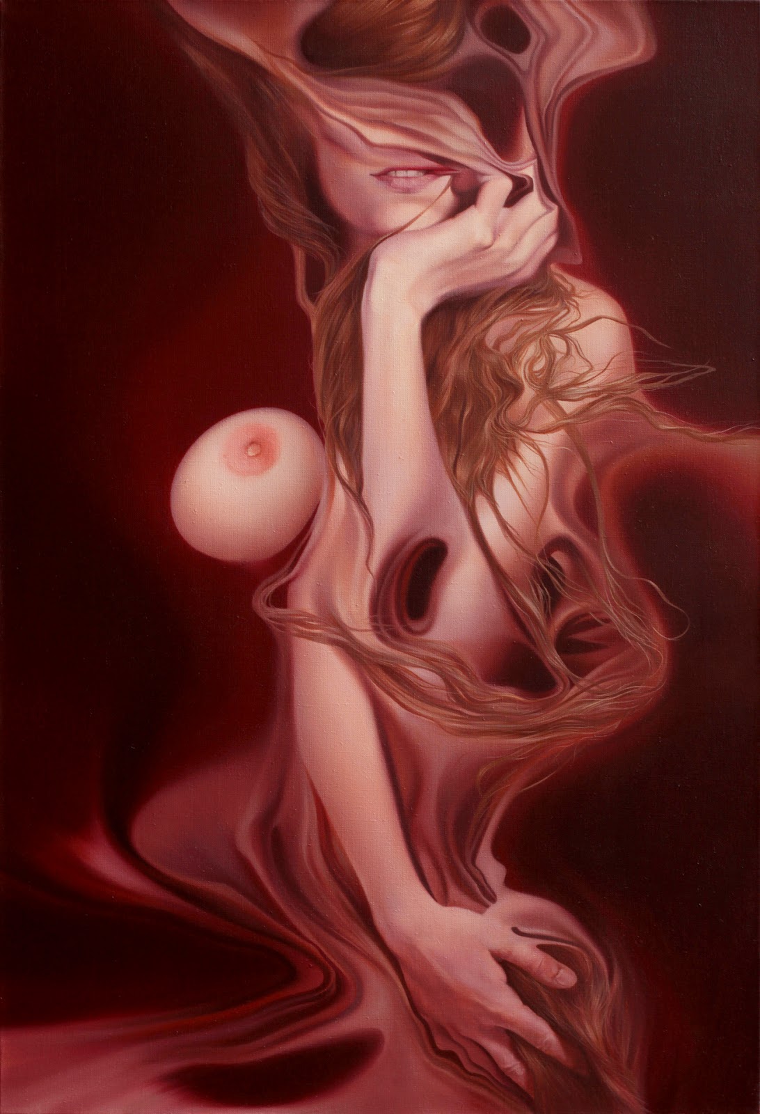 1092x1600, 220 Kb / девка, сиська, рисунок, сюр