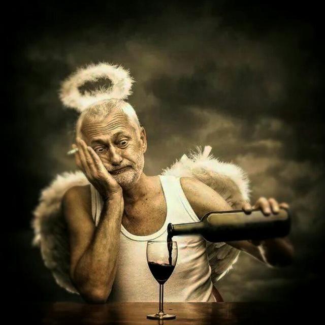 640x640, 40 Kb / ангел, вино, майка, сигарета