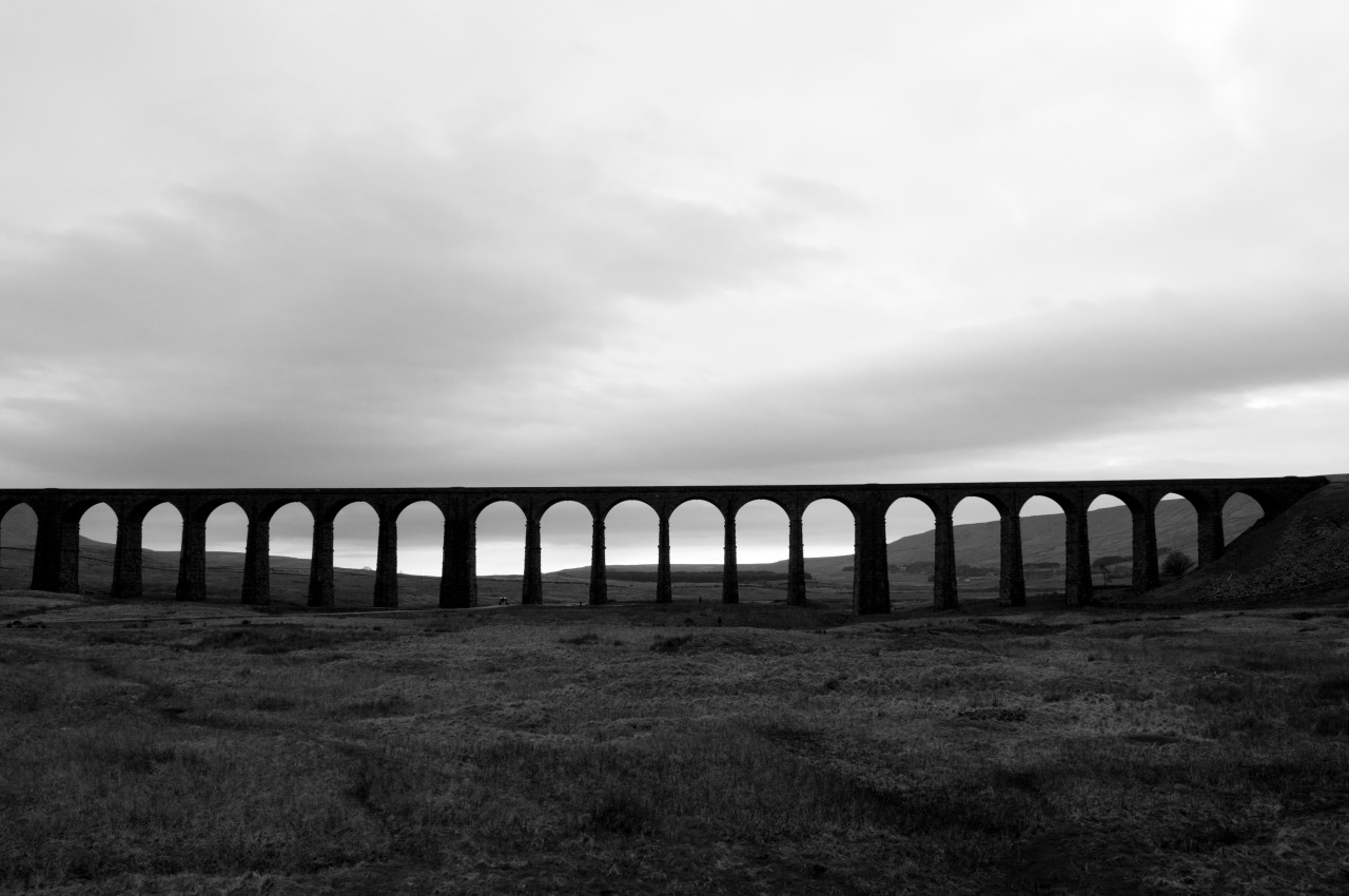 1280x850, 167 Kb / мост, ч/б, арка, небо, поле, облака, виадук