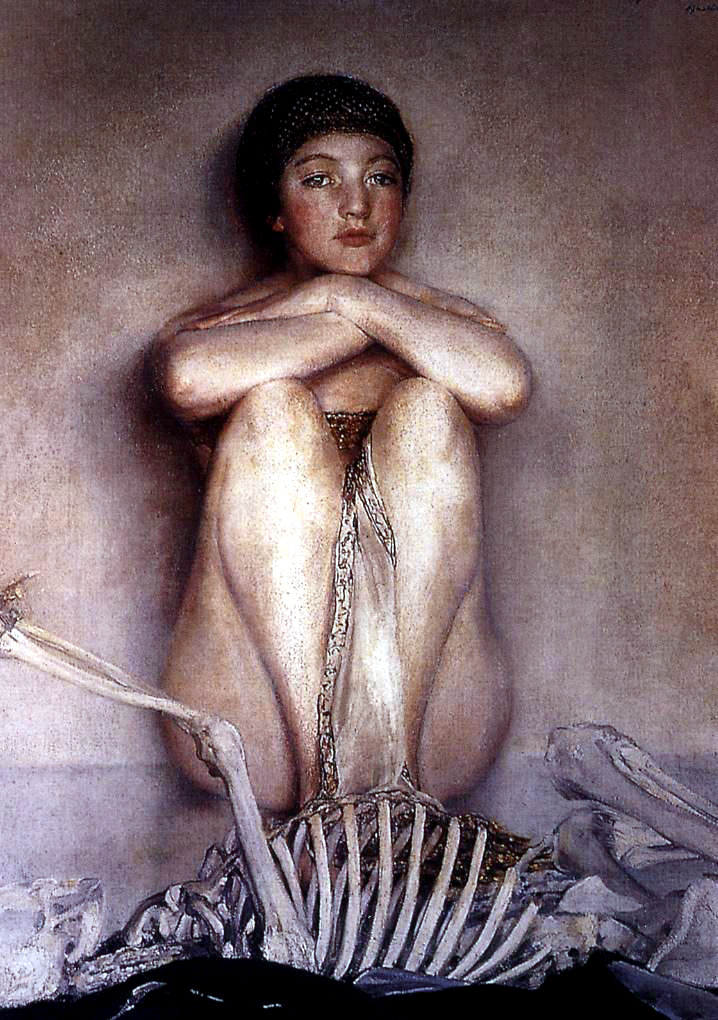 718x1020, 216 Kb / девка, скелет, рисунок