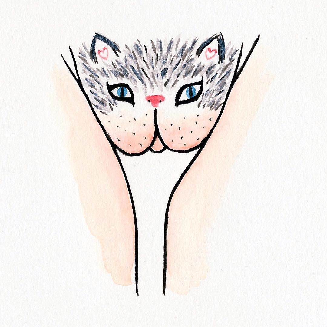 1080x1080, 127 Kb / кошечка, рисунок