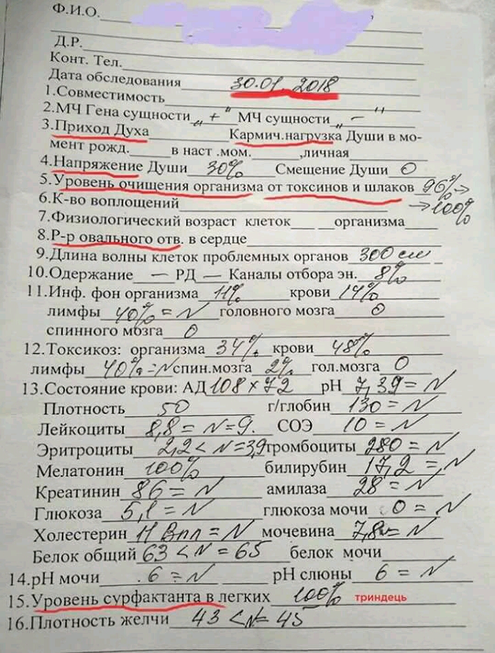 720x949, 448 Kb / анализы, результат, приход, душа, карма, смещение