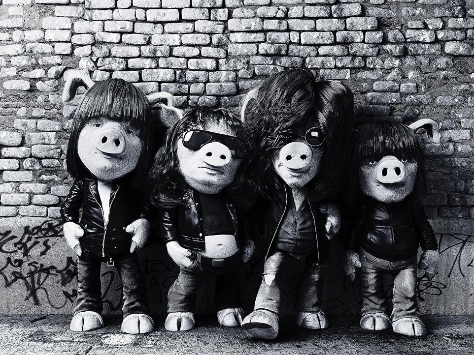 962x722, 246 Kb / ramones, свиньи, куклы, ч/б, очки