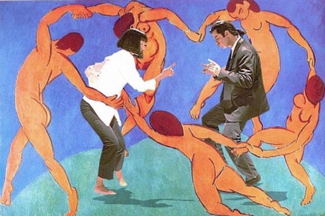 1080x718, 118 Kb / танцы, джон траволта, ума турман, хоровод