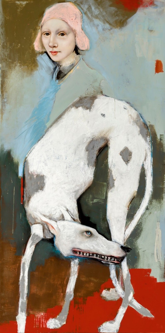 637x1280, 211 Kb / девка, собака, рисунок