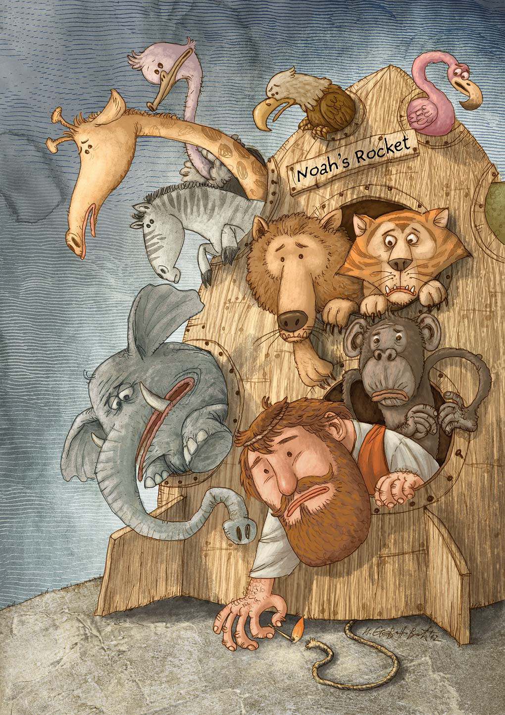 1020x1443, 449 Kb / ной, ракета, фауна