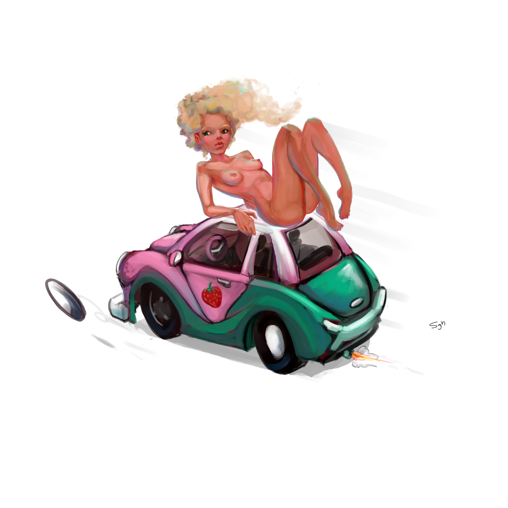 1000x1000, 419 Kb / машина, колпак, блондинка, shaggy_nik, sgn