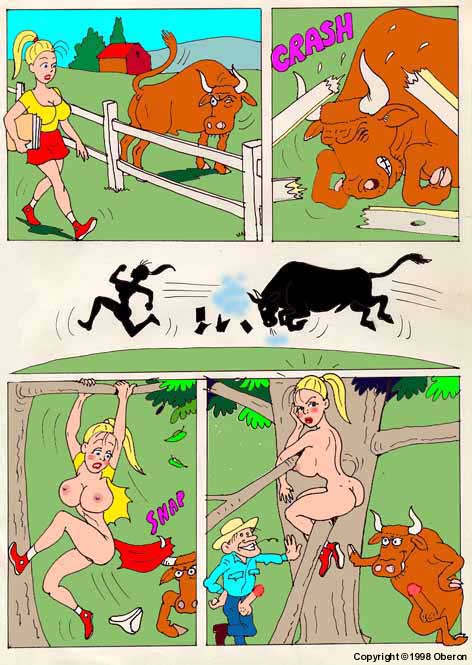 472x665, 75 Kb / бык, карикатура, комикс, дерево, член, голая