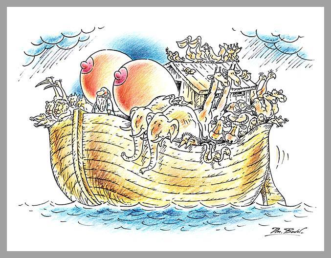 677x528, 84 Kb / Ной, Ковчег, твари, сиськи, Дмитрий Бонд