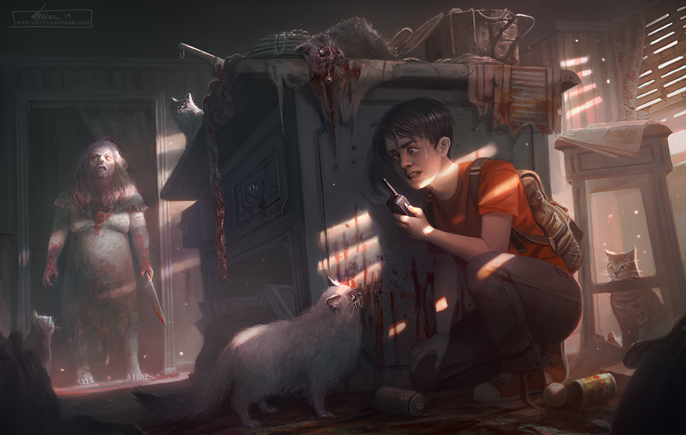 1400x888, 580 Kb / коты, кровь, рация,  Sally-Jackson