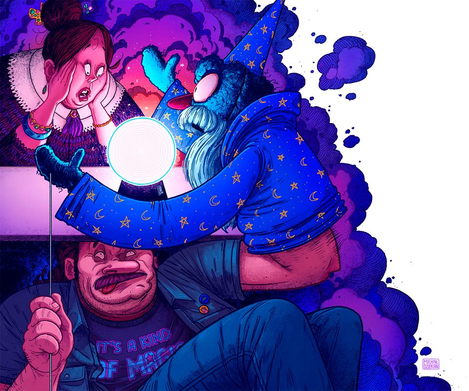 960x801, 172 Kb / предсказание, кукла, шар, магия, мужик, Michal Dziekan