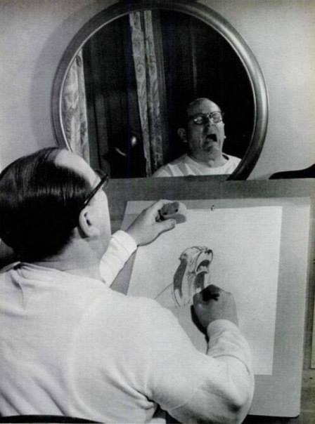 448x604, 27 Kb / мультипликатор, пёс, зеркало, мимика, художник