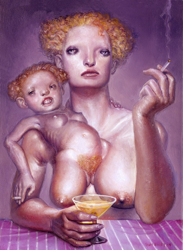 732x1000, 320 Kb / девки, сигарета, коктейль, близняшки, сиамские, рисунок, scott brooks