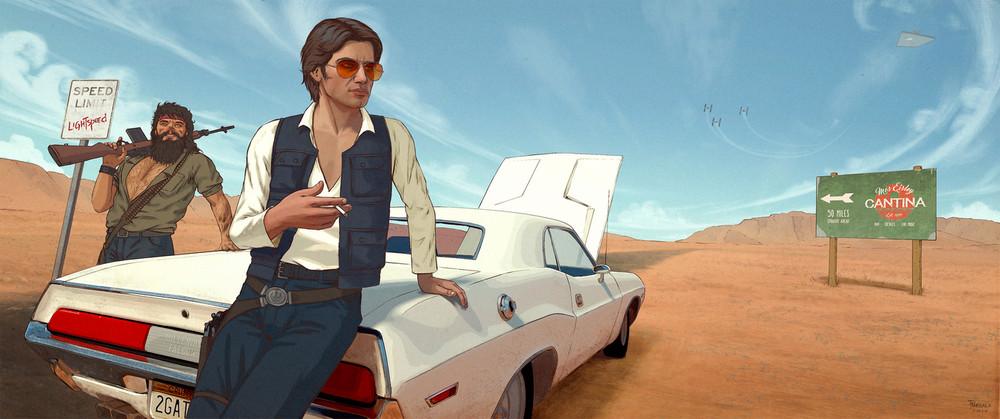 1000x419, 55 Kb / звездные войны, винтовка, скорость, харрисон форд