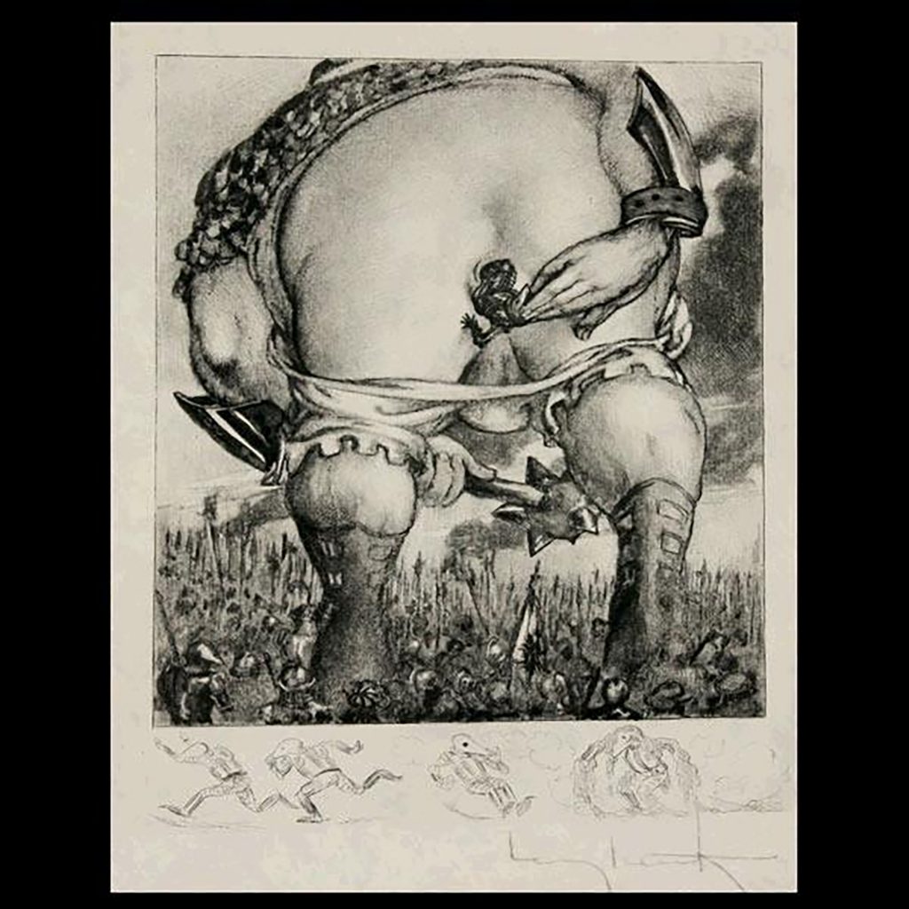 1024x1024, 147 Kb / гравюра, великан, карлики, жопа, Пантагрюэль