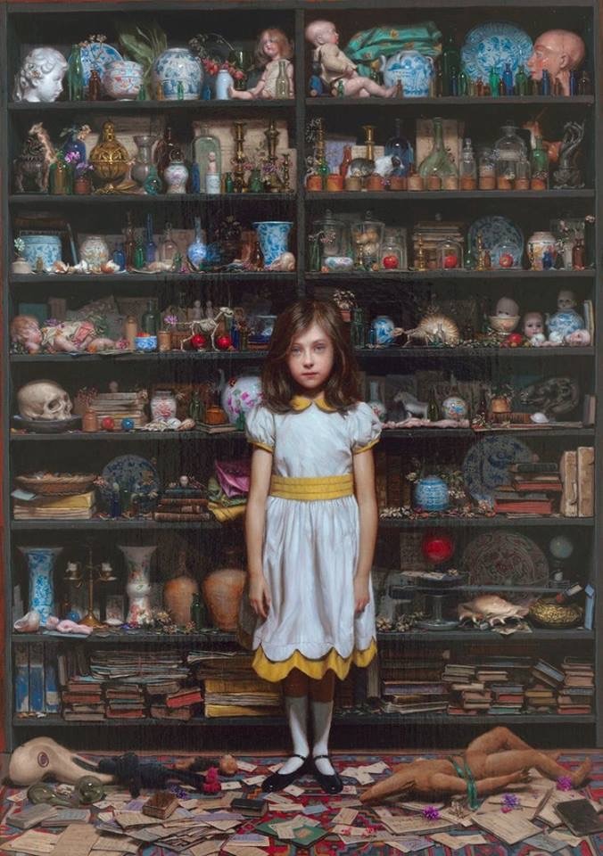 676x960, 139 Kb / девочка, полки, игрушки, рисунок, Hiroshi Furuyoshi