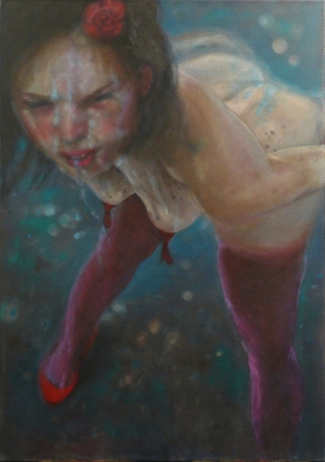 1280x1818, 453 Kb / особь, чулки, бантик, потёки, рисунок