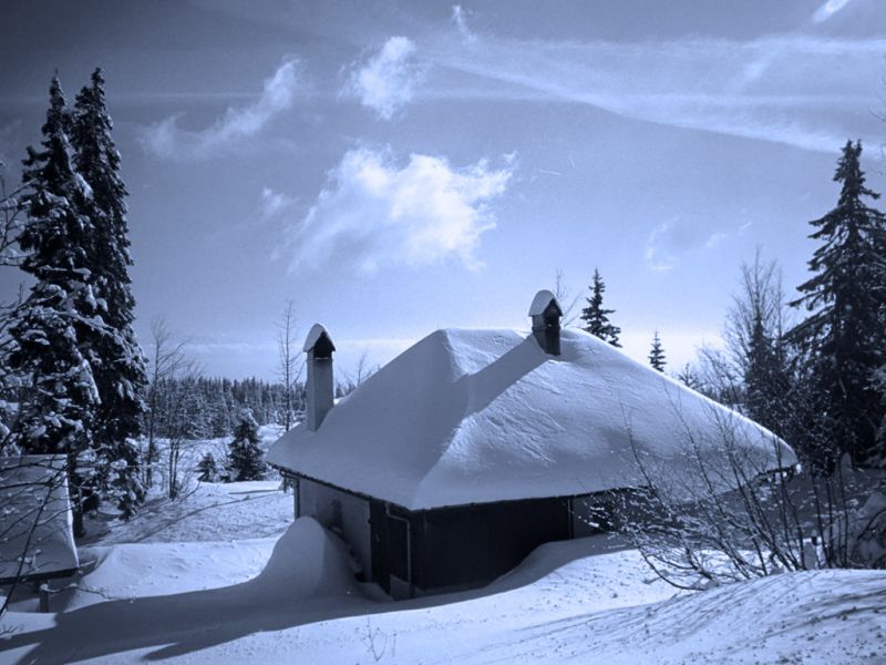 800x600, 74 Kb / зима, домик