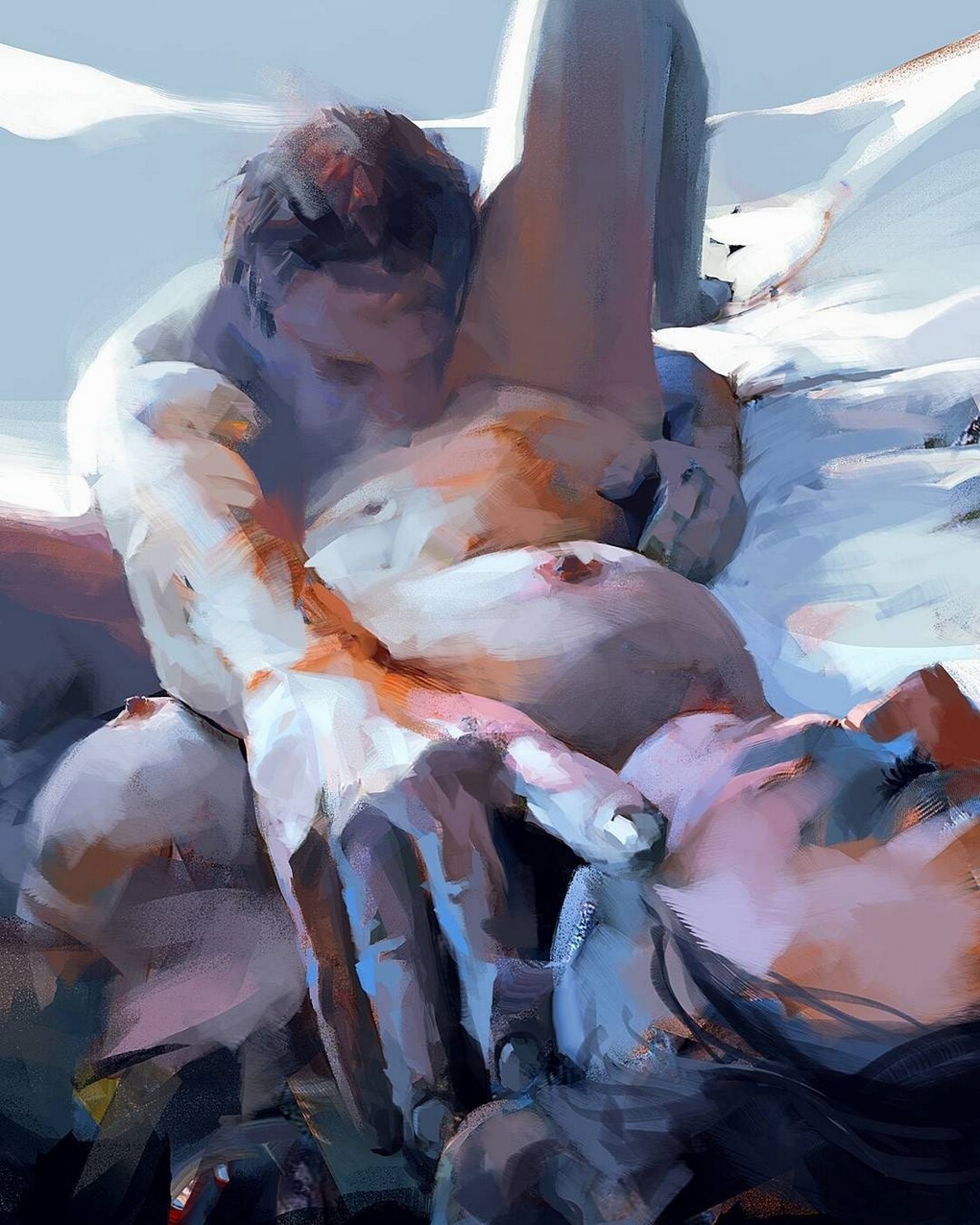 1240x1550, 393 Kb / пара, секс, куннилингус, рисунок