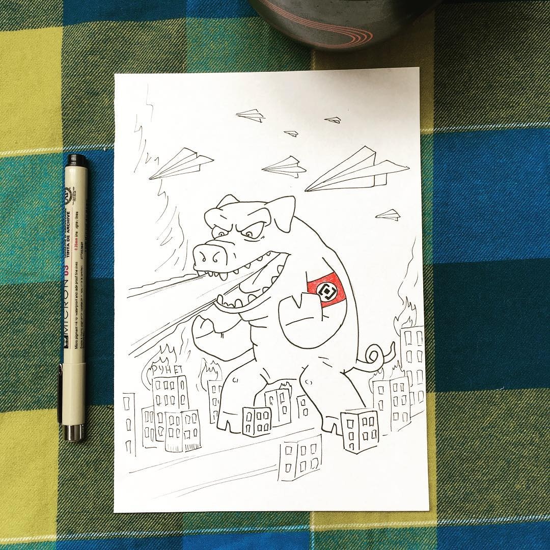 1080x1080, 410 Kb / свинья, годзилла, роскомнадзор, телеграм, рунет, самолетик