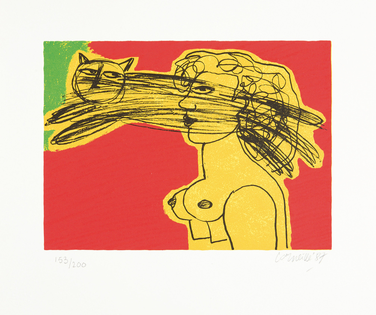 1280x1071, 489 Kb / девка, кот, рисунок