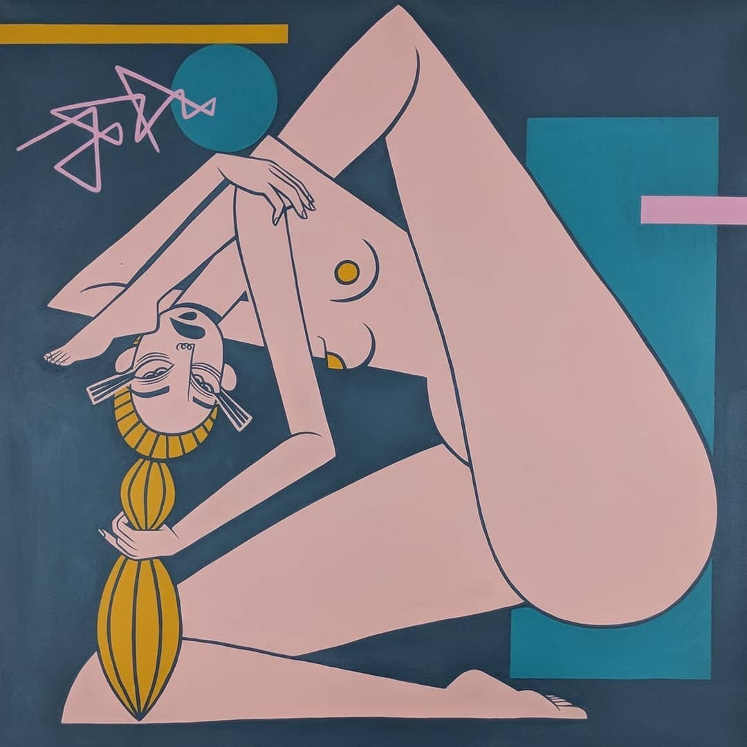 1080x1080, 87 Kb / девка, блондинка, рисунок