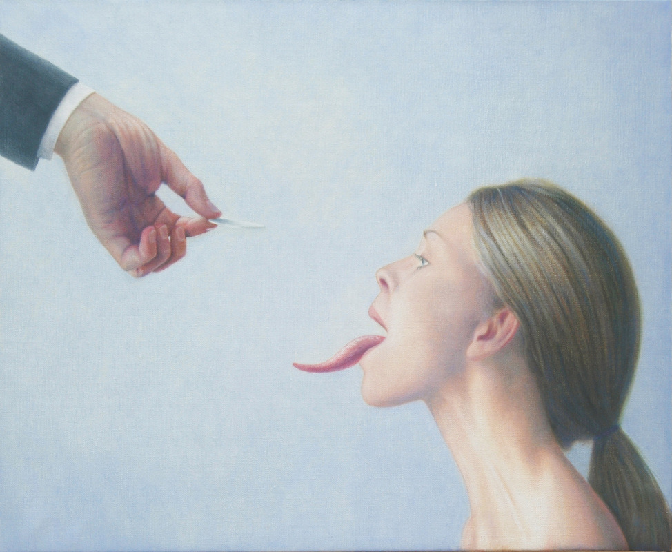 974x800, 194 Kb / девка, язык, облатка, рисунок, Neil Moore, Longing