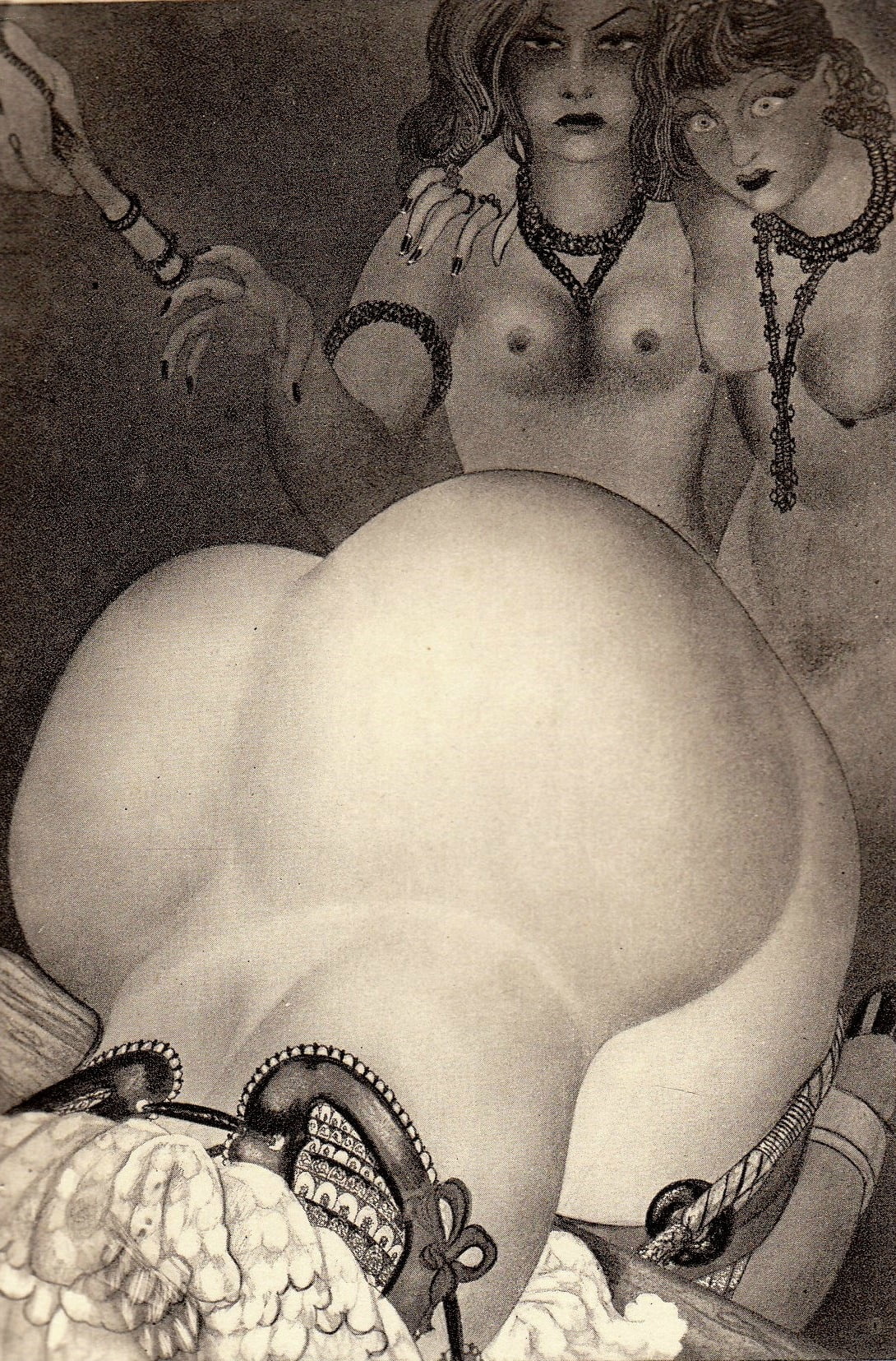 1090x1655, 575 Kb / девки, жопа, взгляд, рисунок, ч/б, Mario Laboccetta