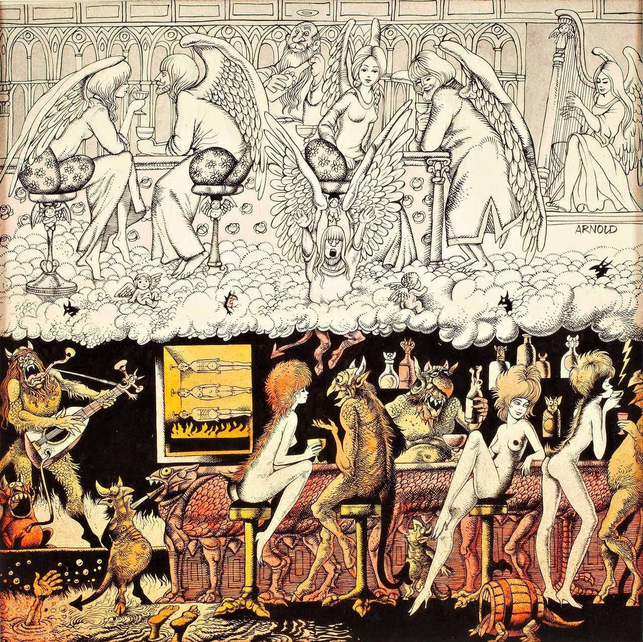 1280x1278, 621 Kb / рай, ад, рисунок, Hans Arnold