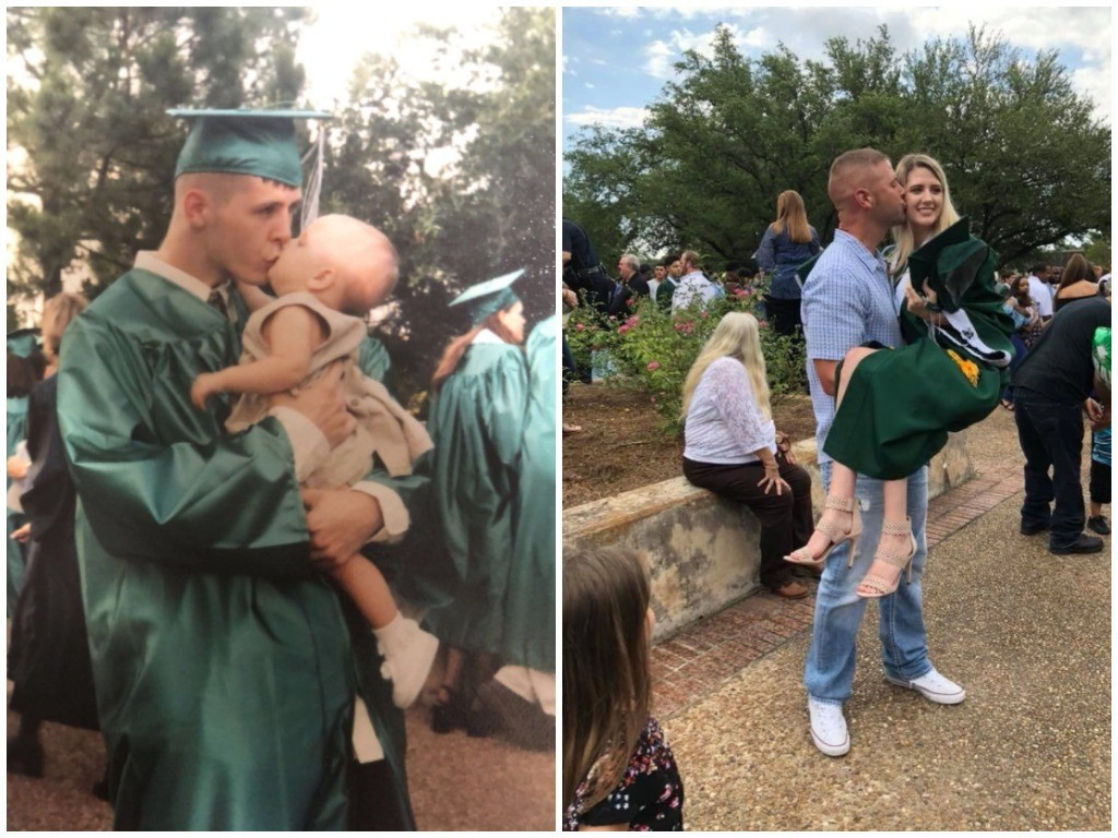 1024x768, 293 Kb / папа, дочь, выпускной, поцелуй, 18 лет, сша