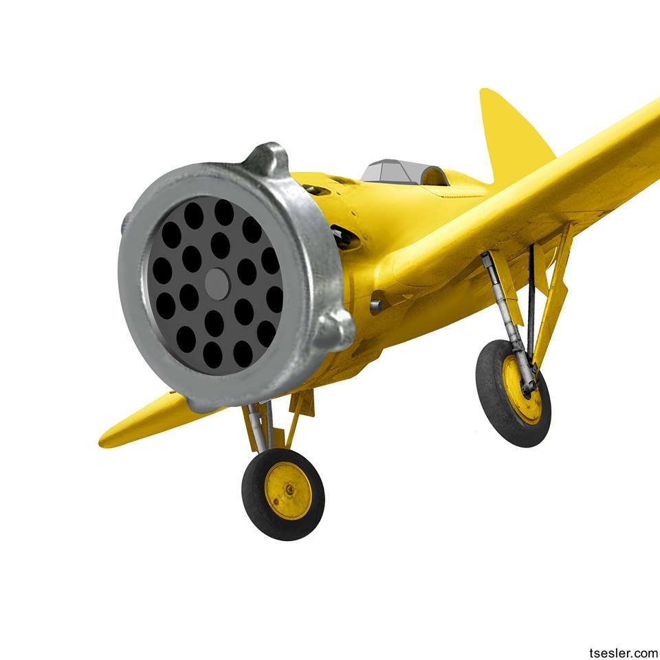 960x960, 45 Kb / самолет, желтый, мясорубка, винт, пропеллер, и-16