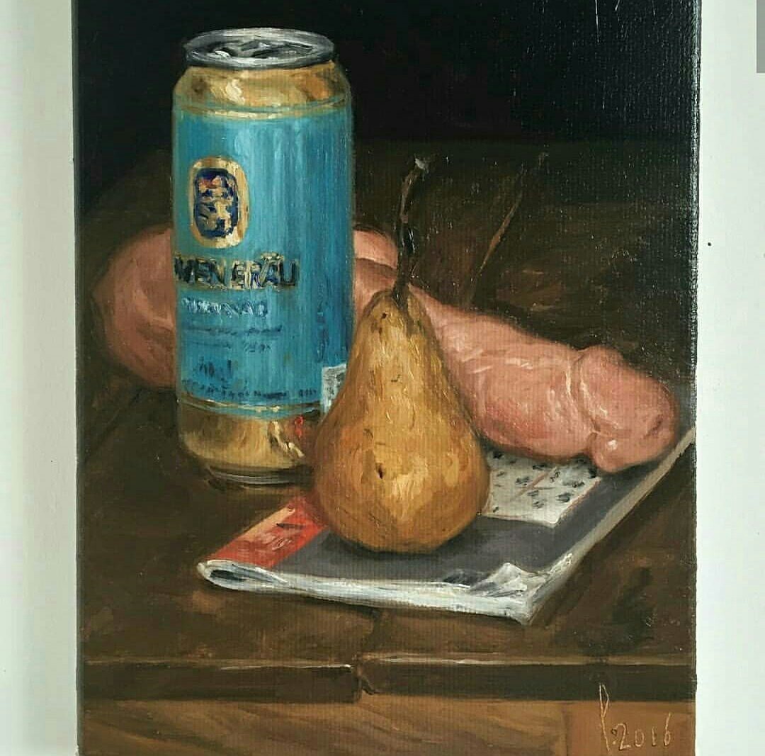 1080x1067, 175 Kb / банка, пиво, тетрадь, груша, дилдо