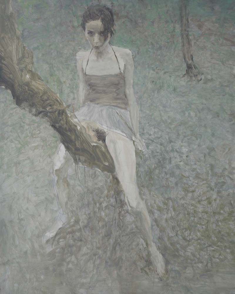 800x1003, 108 Kb / девка, дерево, бревно, рисунок