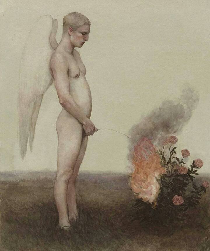 720x857, 57 Kb / ангел, тушит, неопалимый, куст, ссыт, рисунок