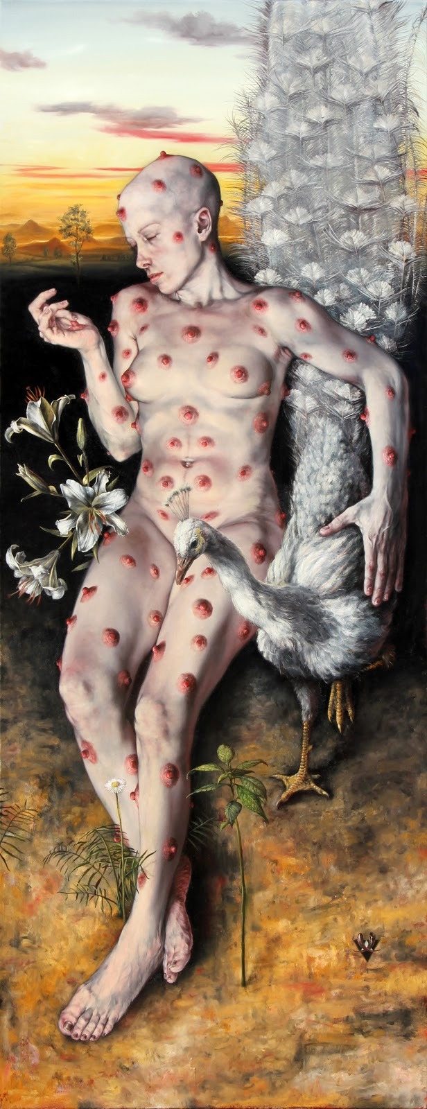 616x1600, 267 Kb / девка, павлин, альбинос, соски, рисунок