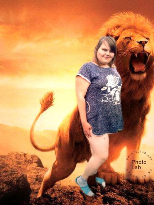 500x666, 58 Kb / девка, лев