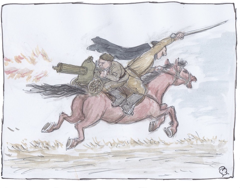 960x750, 157 Kb / Чапаев, Петька, конь, пулемёт, ростовчанка, Юрий Погорелов