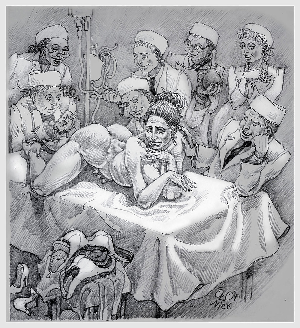 1000x1091, 575 Kb / рисунок, гравюра, женщина, осмотр, врачи, клизма, кружка Эсмарха