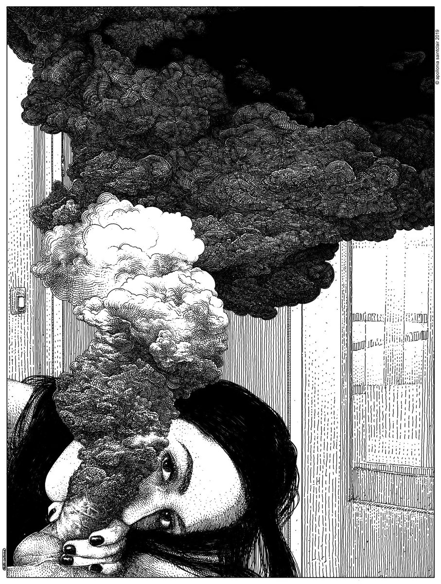 907x1200, 415 Kb / девка, хуй, минет, дымит, курит, рисунок, ч/б, гравюра, вулкан