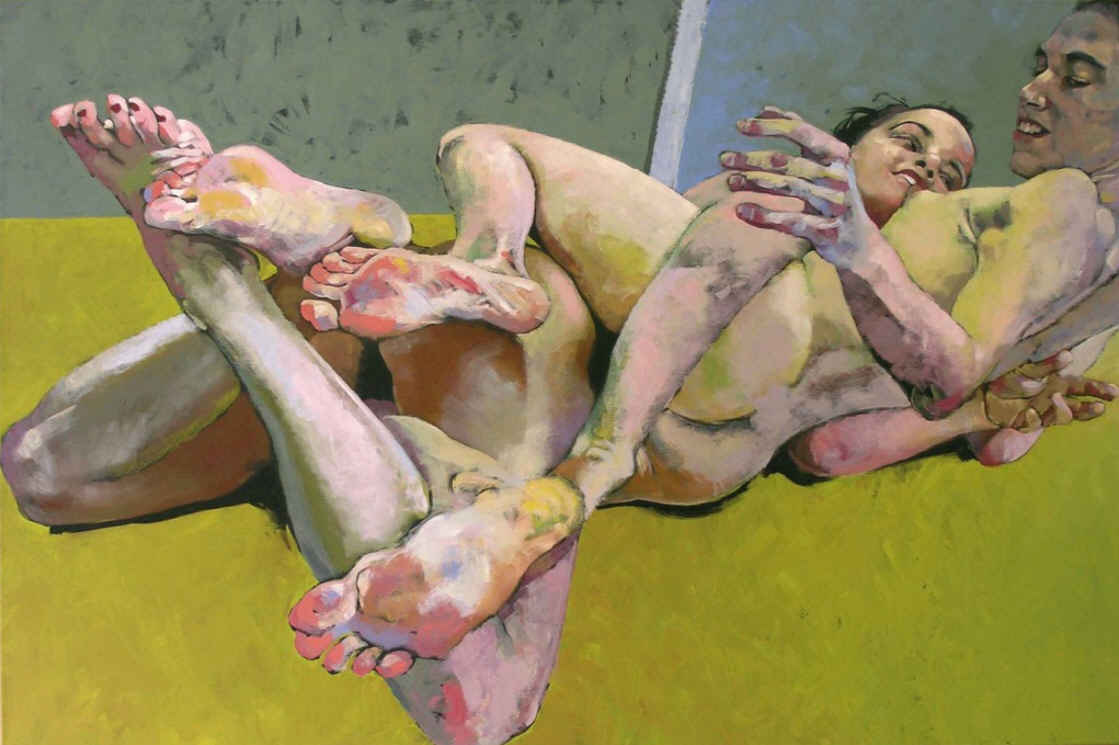 1119x745, 62 Kb / двое, пара, секс, обнимашки, рисунок, улыбка, пятна