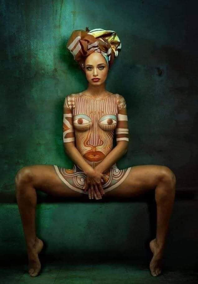 636x913, 36 Kb / девка, лицо, тюрбан, бодиарт