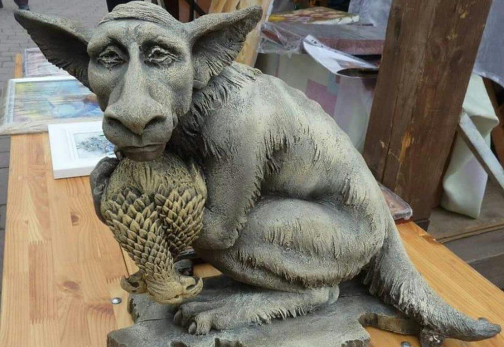 1024x705, 121 Kb / птица, орел, уши, горгулья, хвост, ввп