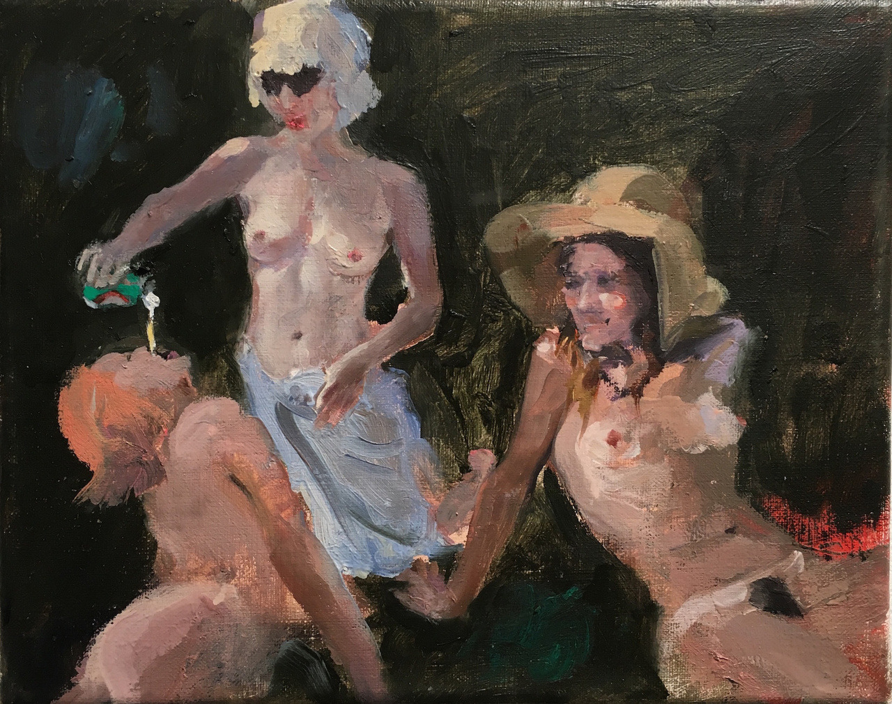 1280x1010, 528 Kb / девки, пиво, пикник, рисунок, Jenna Gribbon