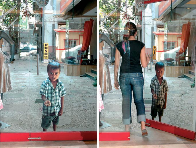 683x516, 91 Kb / наклейка, попрошайка, мальчик