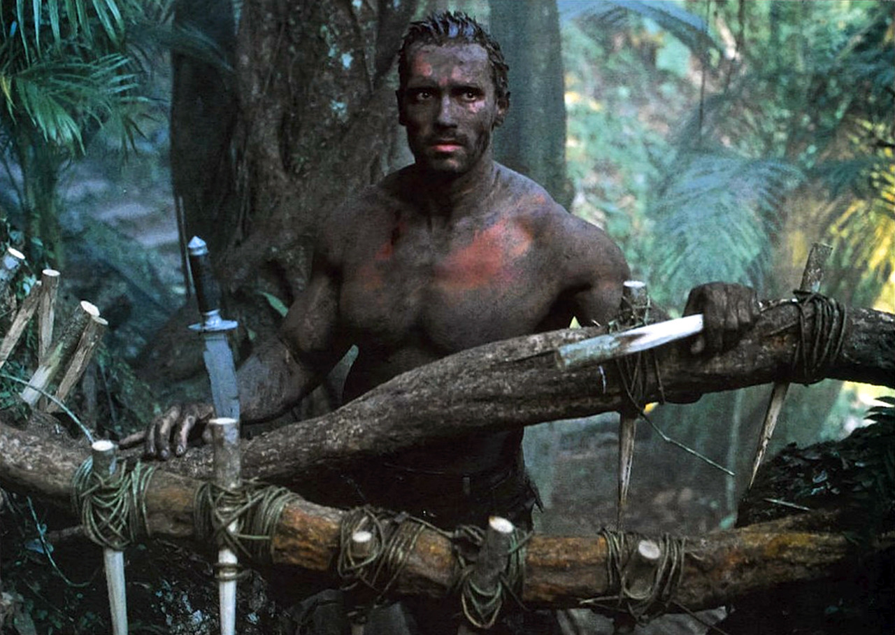 1280x908, 342 Kb / арнольд шварценеггер, грязь, нож, ловушка, хищник