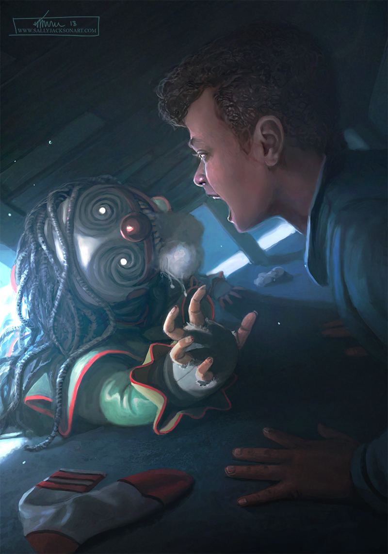 800x1142, 570 Kb / носок, мальчик, кровать, чудовище, Sally-Jackson