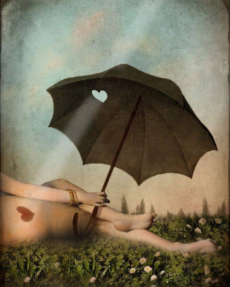 736x920, 84 Kb / девка, зонтик, сердечко, загар, рисунок