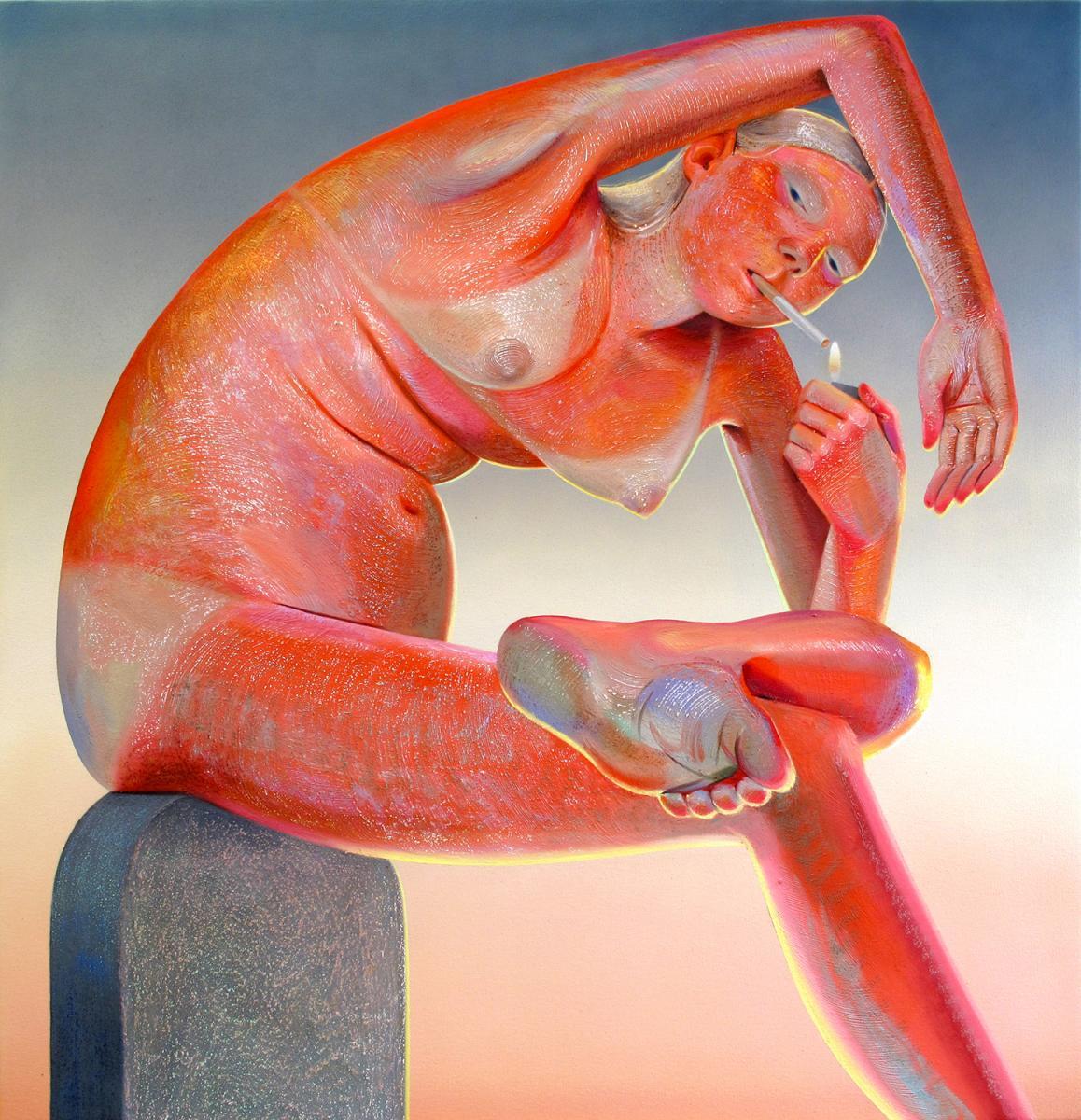 1158x1200, 208 Kb / девка, сигарета, след от загара, рисунок