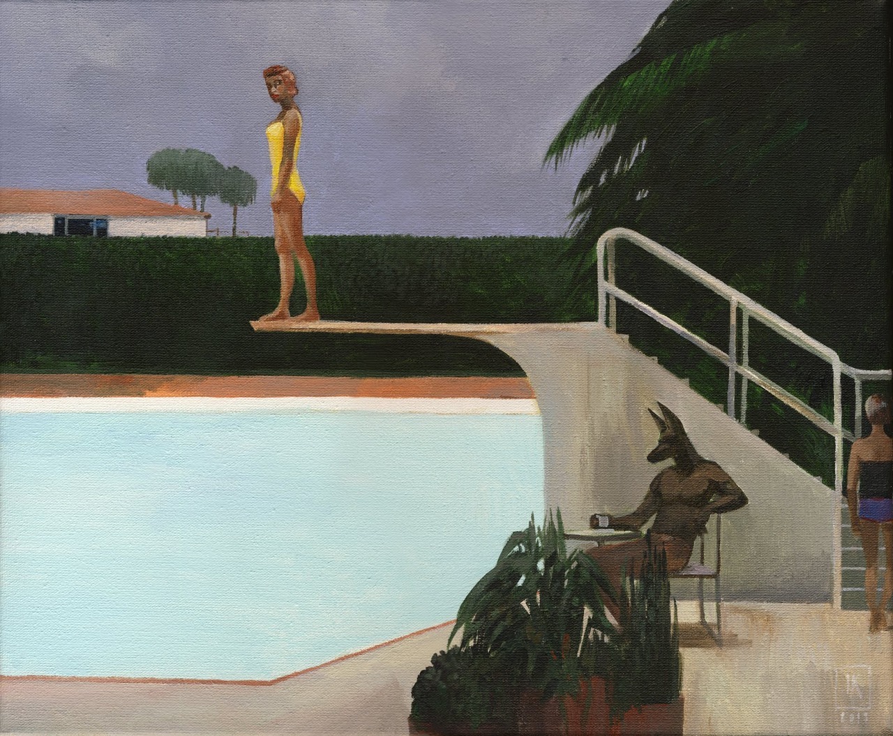 1280x1055, 470 Kb / девка, доска, бассейн, шакал, Анубис, рисунок